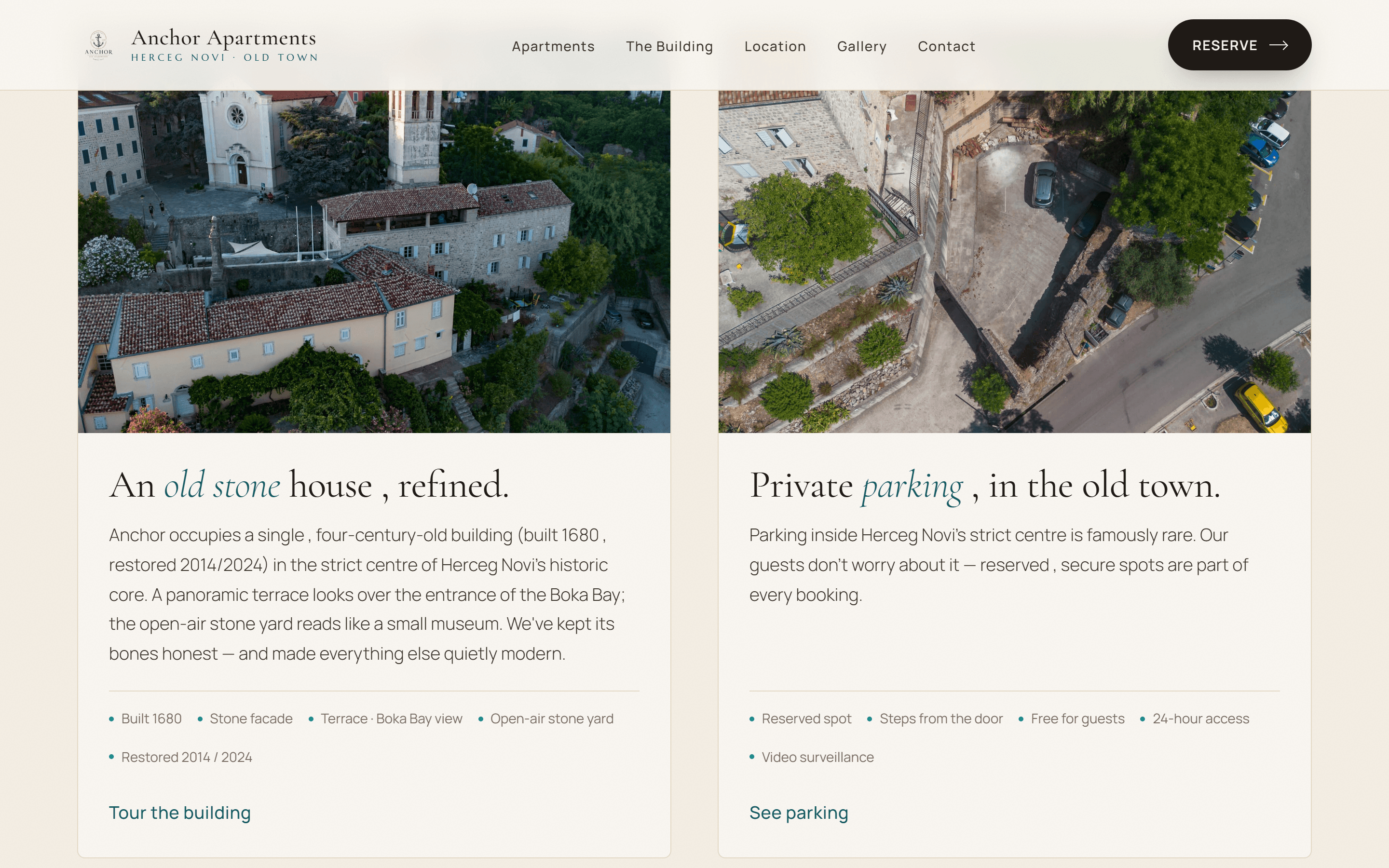 Anchor Apartments website